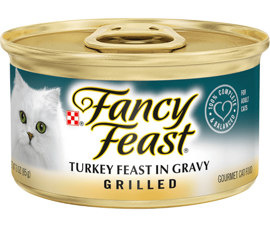 ( 4 Pack ) Fancy Feast Turkey In Gravy Grilled Gourmet Cat Food, 3 oz Cans